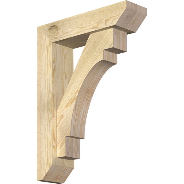 Ekena Millwork Merced Slat Rough Sawn Bracket w/ Offset Brace, Douglas Fir, 6"W x 22"D x 30"H BKT0604X22X30MRC06RDF - main